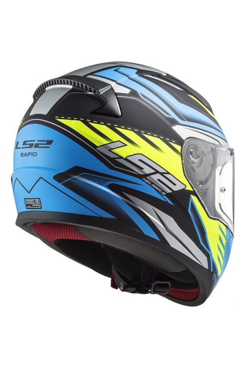 CASCO LS2 FF353 RAPID GALE NEGRO MATE AZUL AMARILLO FLUOR