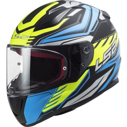 CASCO LS2 FF353 RAPID GALE NEGRO MATE AZUL AMARILLO FLUOR