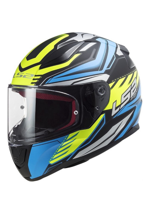 CASCO LS2 FF353 RAPID GALE NEGRO MATE AZUL AMARILLO FLUOR