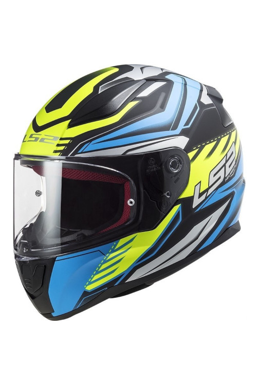 CASCO LS2 FF353 RAPID GALE NEGRO MATE AZUL AMARILLO FLUOR