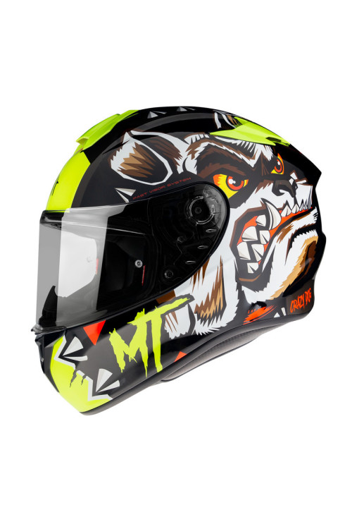CASCO MT TARGO CRAZYDOG G3 AMARILLO FLUOR