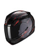 CASCO SCORPION EXO-390 BEAT NEGRO ROJO FLUOR