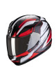 CASCO SCORPION EXO-390 BOOST NEGRO BLANCO ROJO