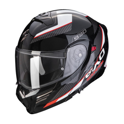 CASCO SCORPION EXO-930 NAVIG NEGRO ROJO