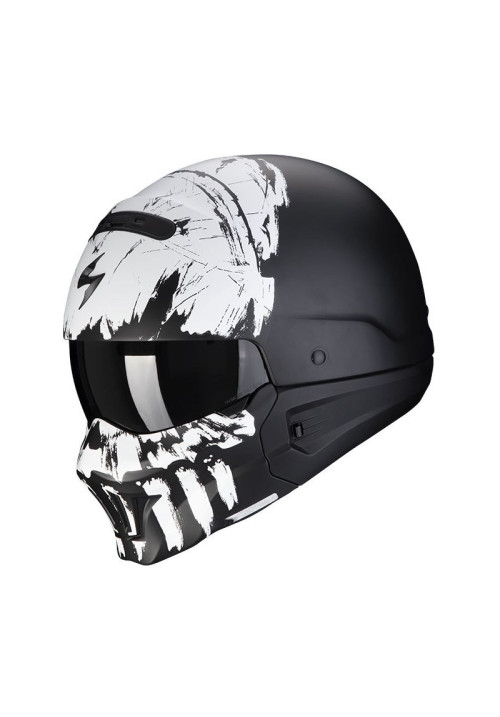 CASCO SCORPION EXO-COMBAT EVO MARAUDER NEGRO MATE BLANCO