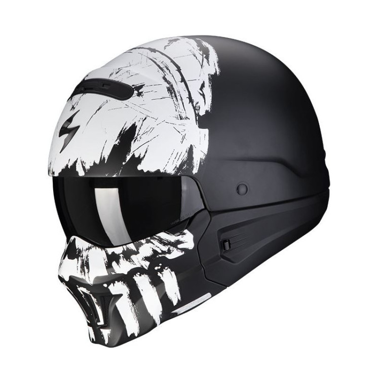CASCO SCORPION EXO-COMBAT EVO MARAUDER NEGRO MATE BLANCO