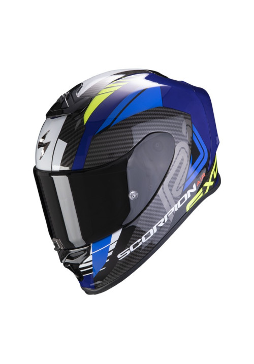 CASCO SCORPION EXO-R1 AIR HALLEY AZUL AMARILLO FLUOR