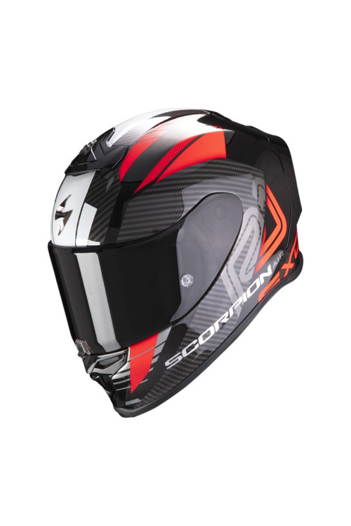 CASCO SCORPION EXO-R1 AIR HALLEY NEGRO ROJO