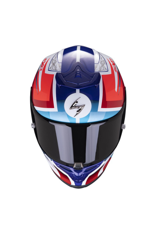 CASCO SCORPION EXO-R1 AIR INFINI BLANCO AZUL ROJO