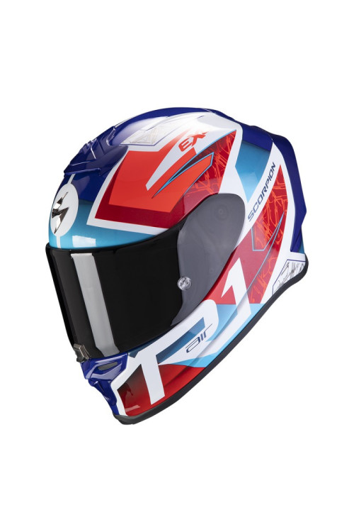 CASCO SCORPION EXO-R1 AIR INFINI BLANCO AZUL ROJO