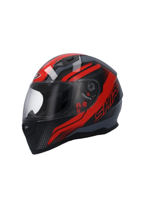 CASCO SHIRO SH-881 SV MOTEGI II NEGRO MATE ROJO